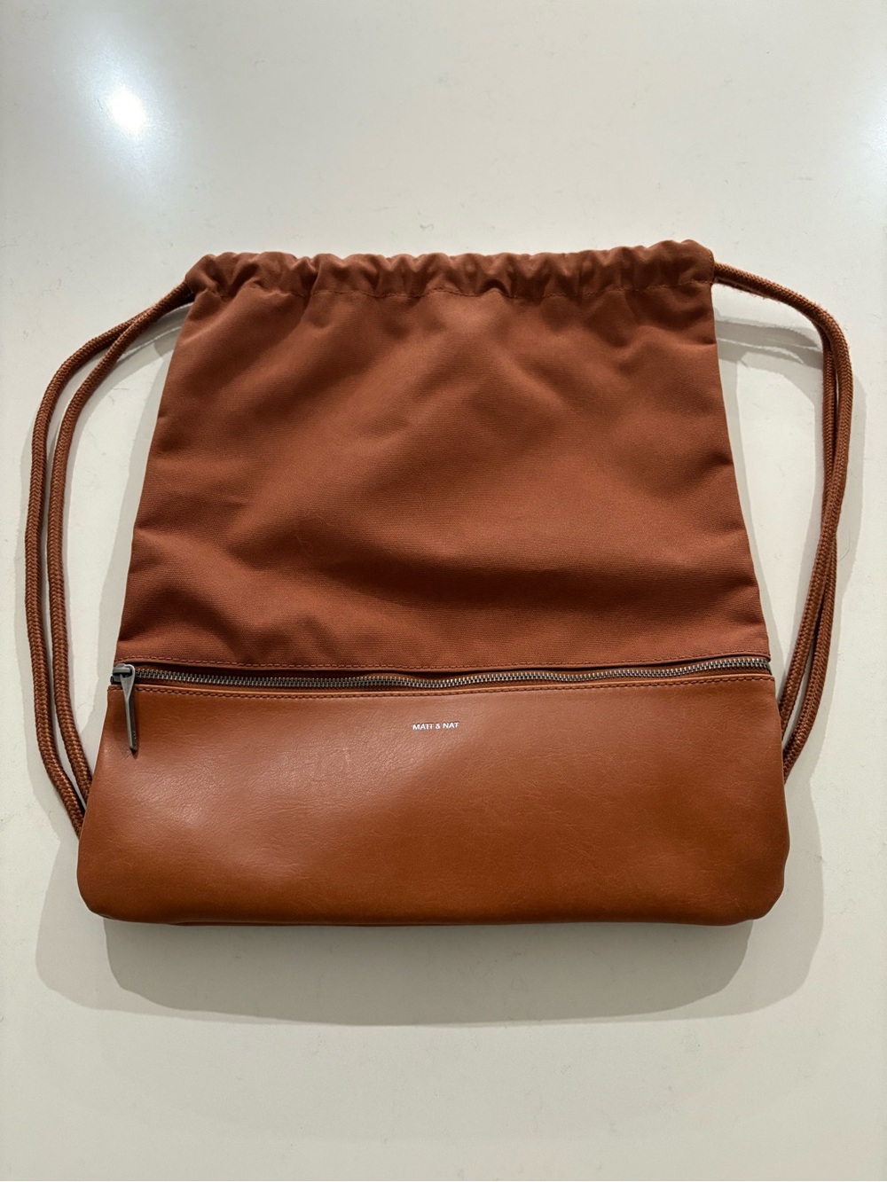 Matt & Nat Brown Drawstring Backpack